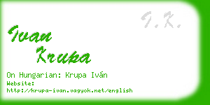 ivan krupa business card